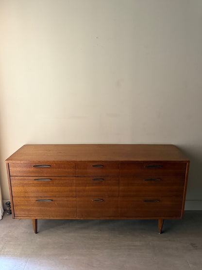 Stanley walnut 9 drawer dresser