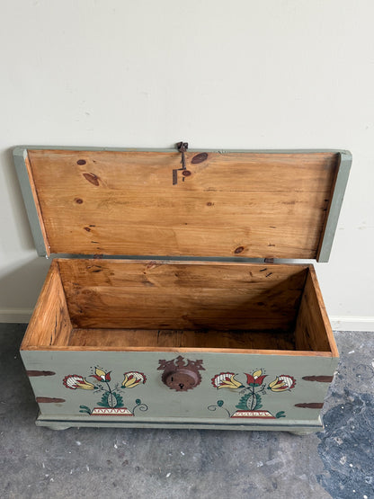 Painted pine chest