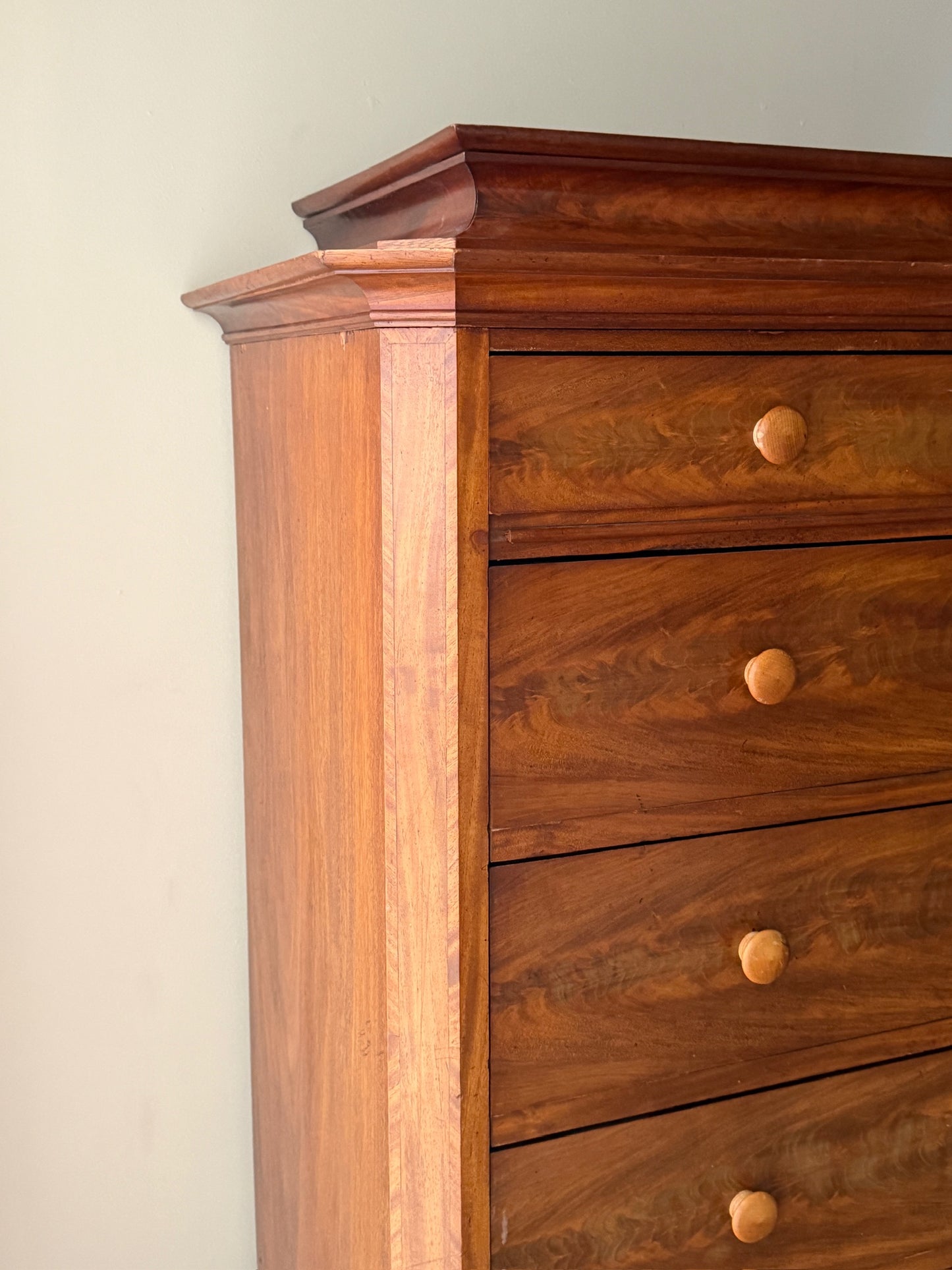 Scandinavian mahogany tallboy dresser