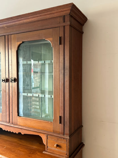 Two piece step back hutch