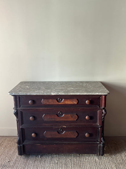 Marble top mahogany dresser
