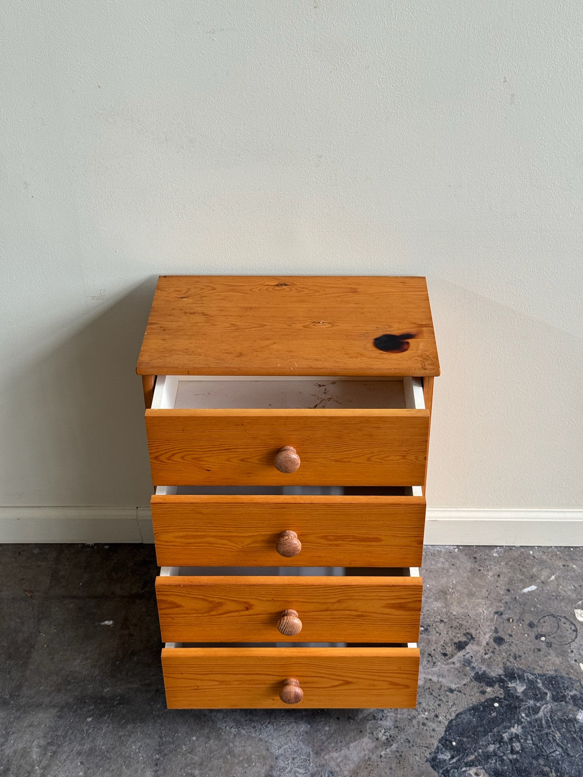 Swedish waxed pine nightstand