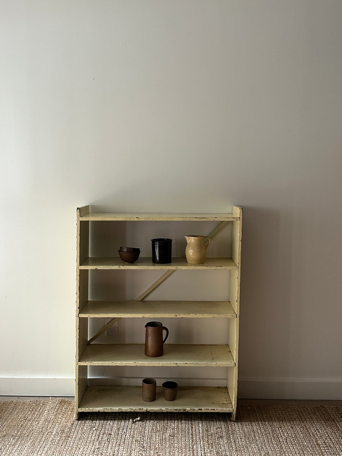 Painted pine farmhouse bookshelf