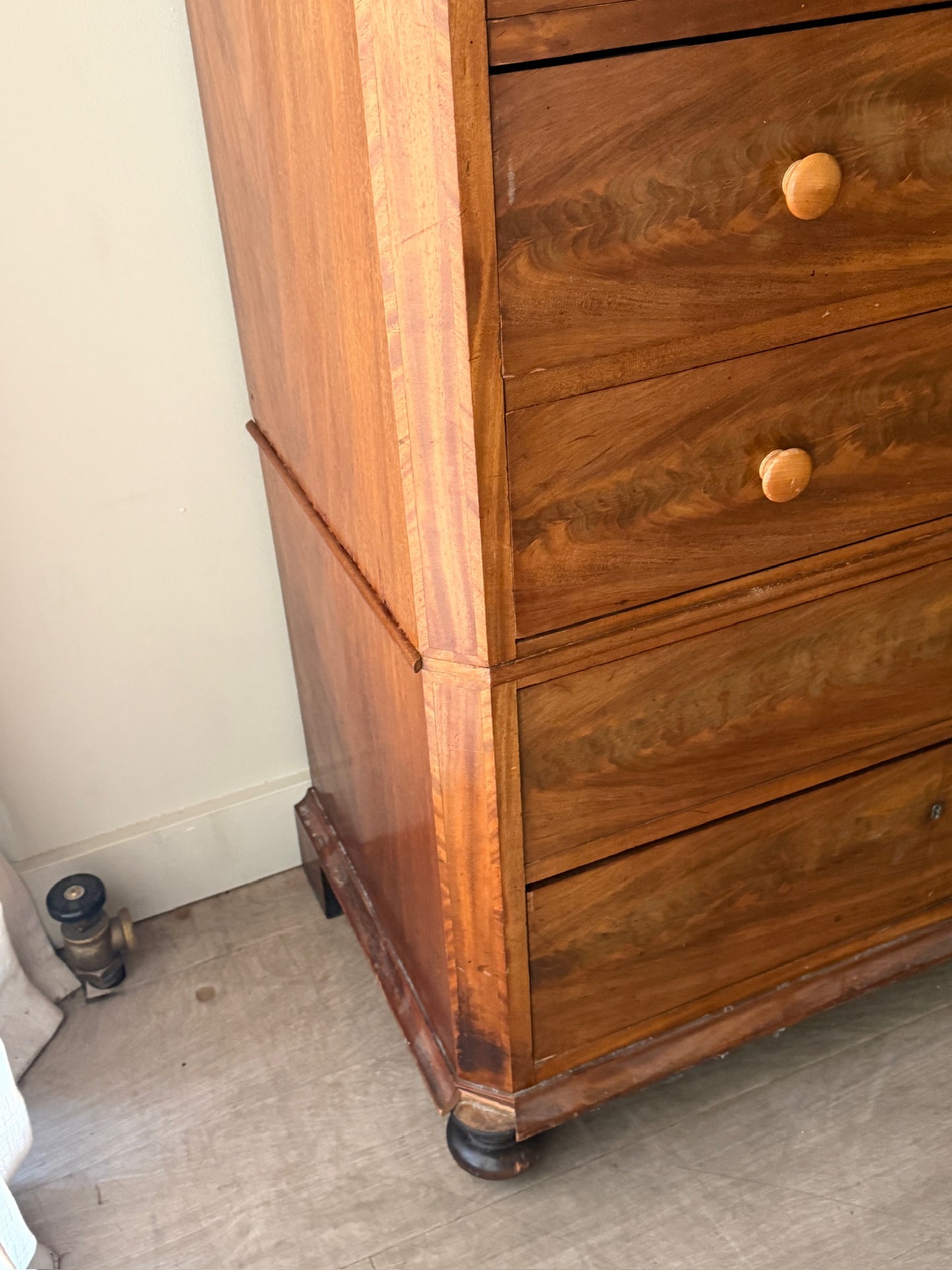 Scandinavian mahogany tallboy dresser