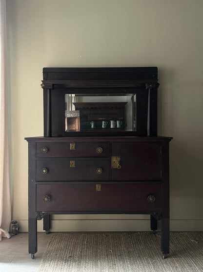 Craftsman Oak Server with Mirror