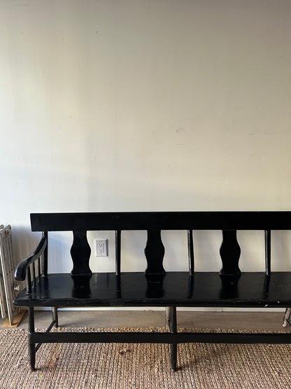 Black painted bench