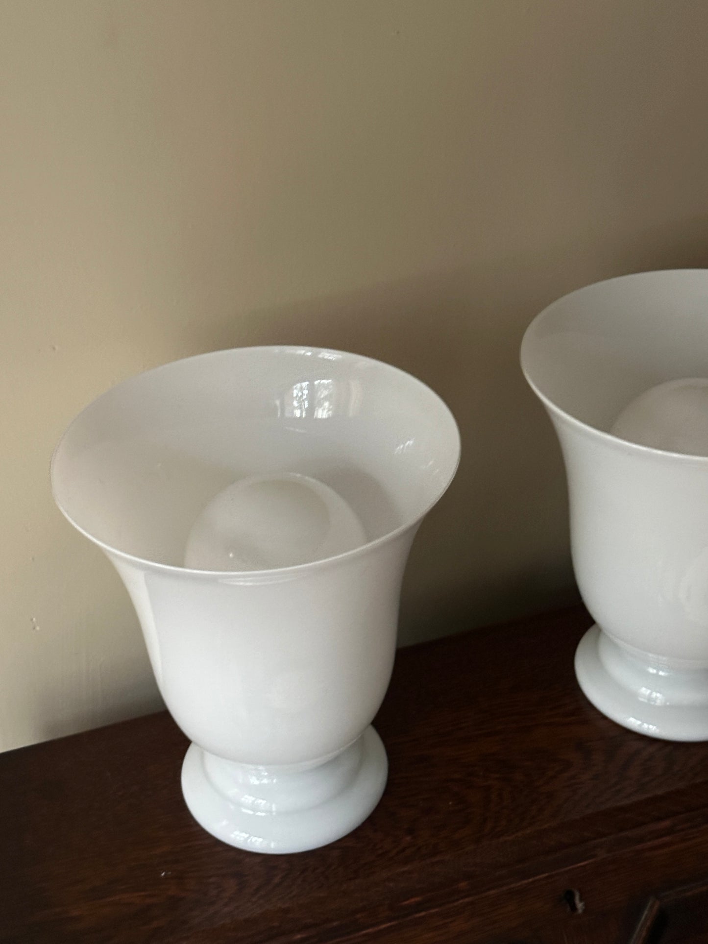 French white glass table lamps