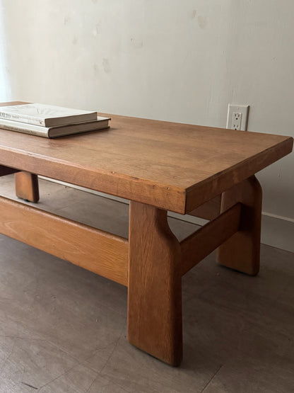 Dutch Brutalist oak coffee table