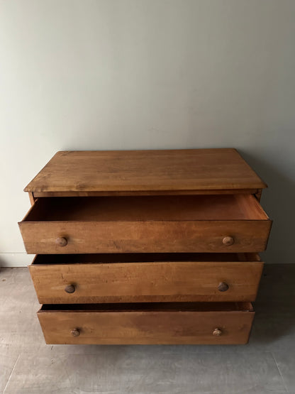 Maple three drawer dresser