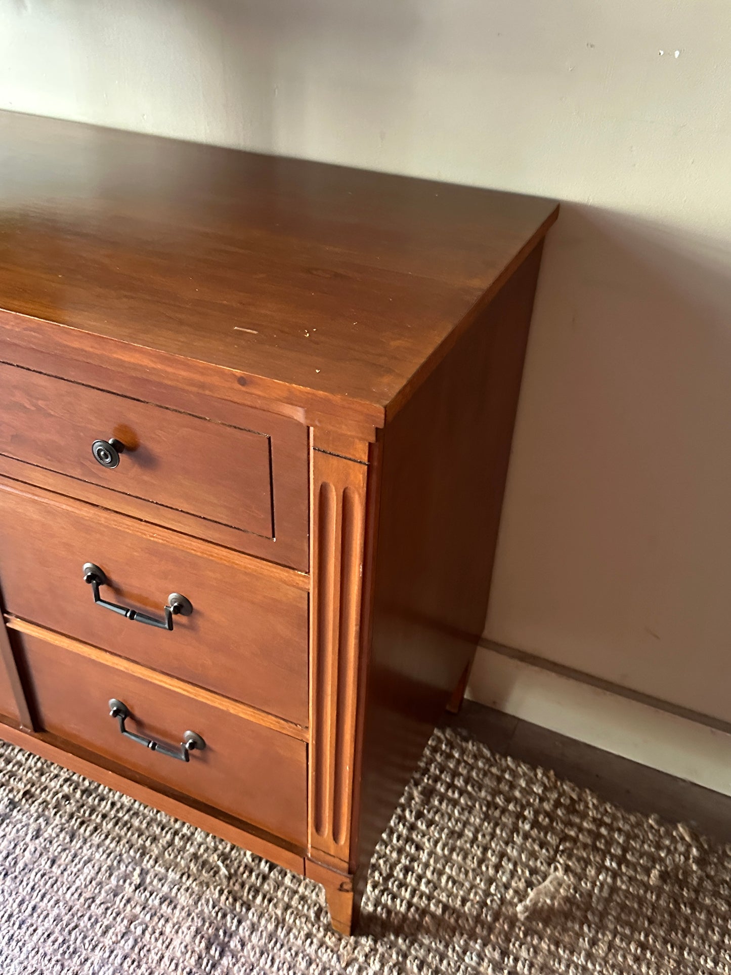 Walnut credenza with 9 drawer