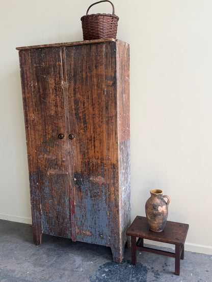New England painted pine cupboard