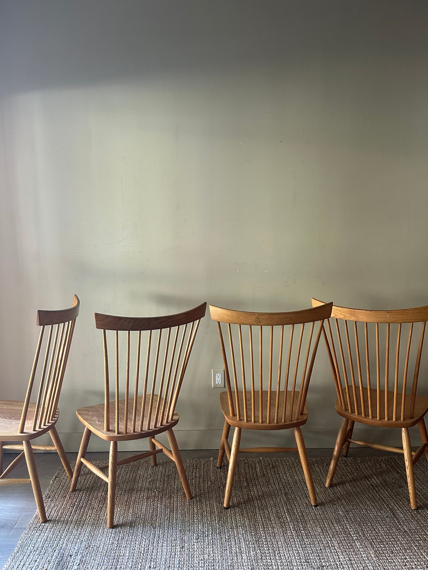 RH Lemieur Windsor oak dining chairs. Sold in pairs.