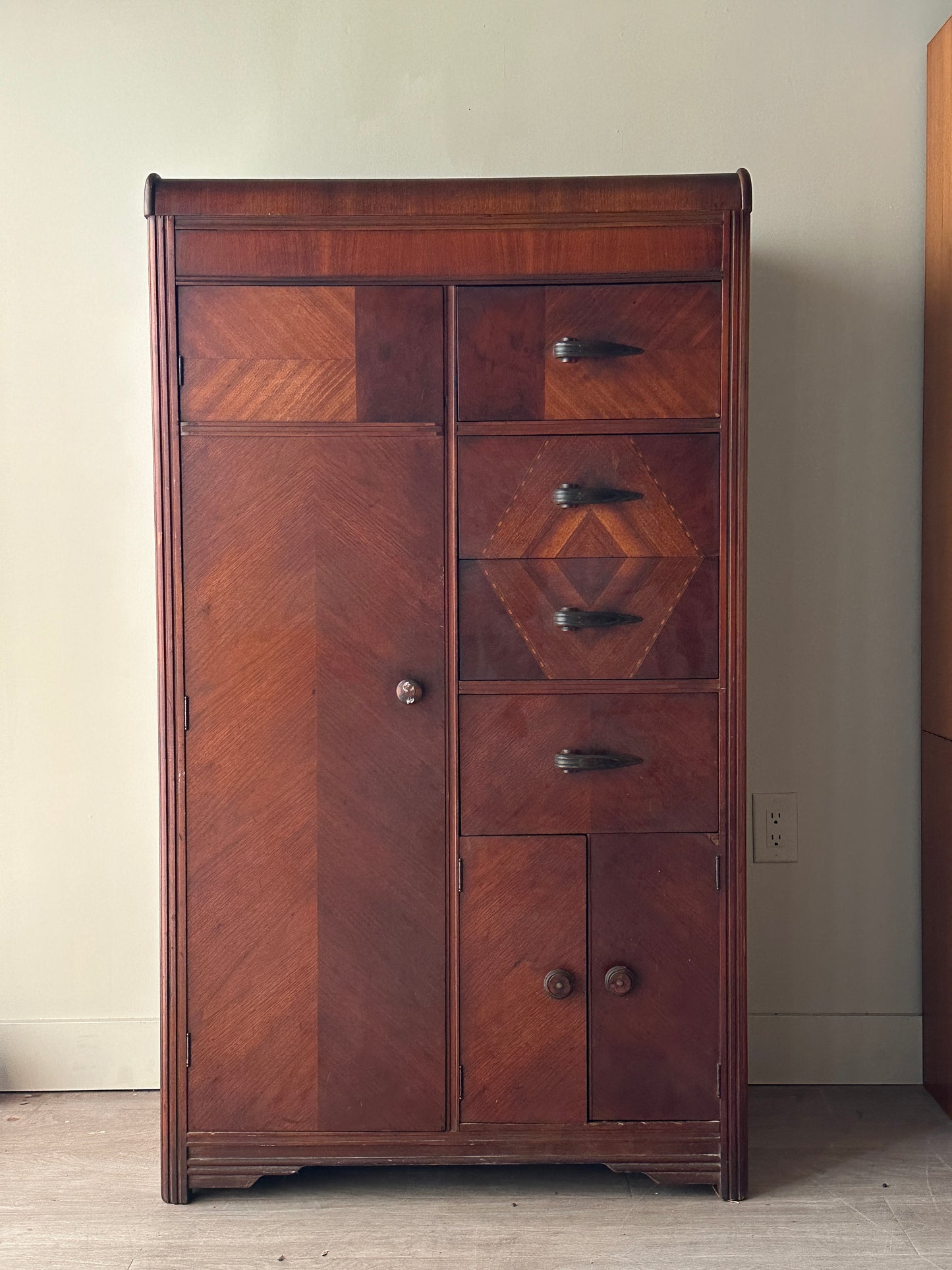 Art deco walnut side by side