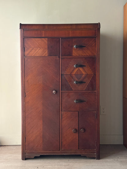 Art deco walnut side by side