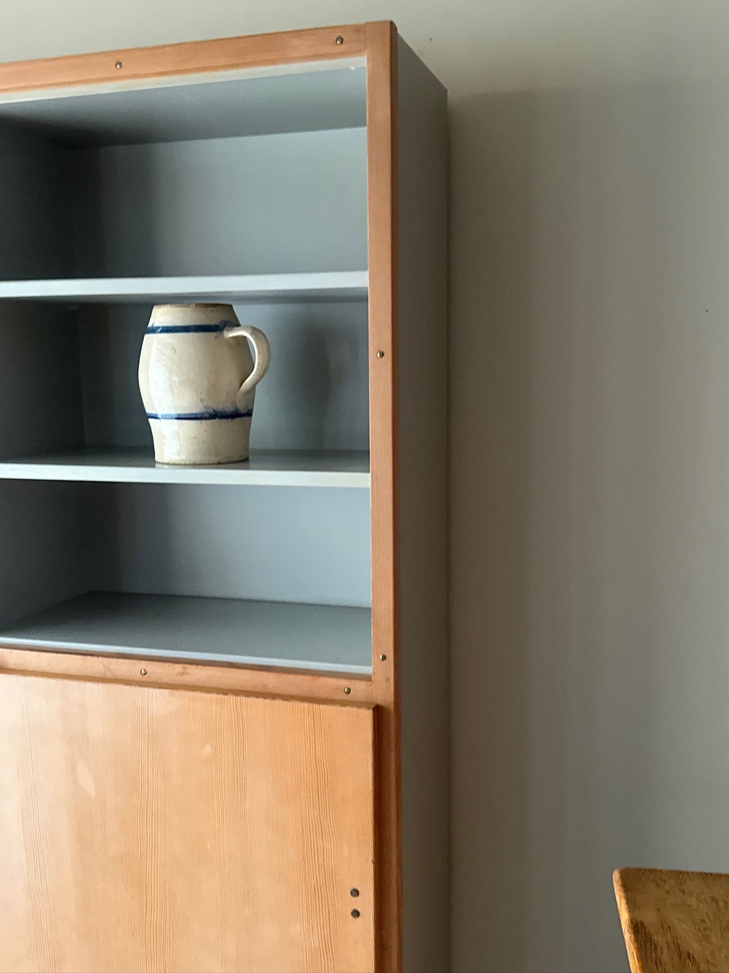 Swedish pine secretary bookcase cabinet