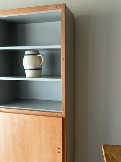 Swedish pine secretary bookcase cabinet
