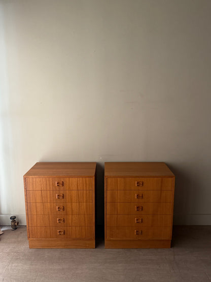 Small Danish teak dressers. Sold individually.