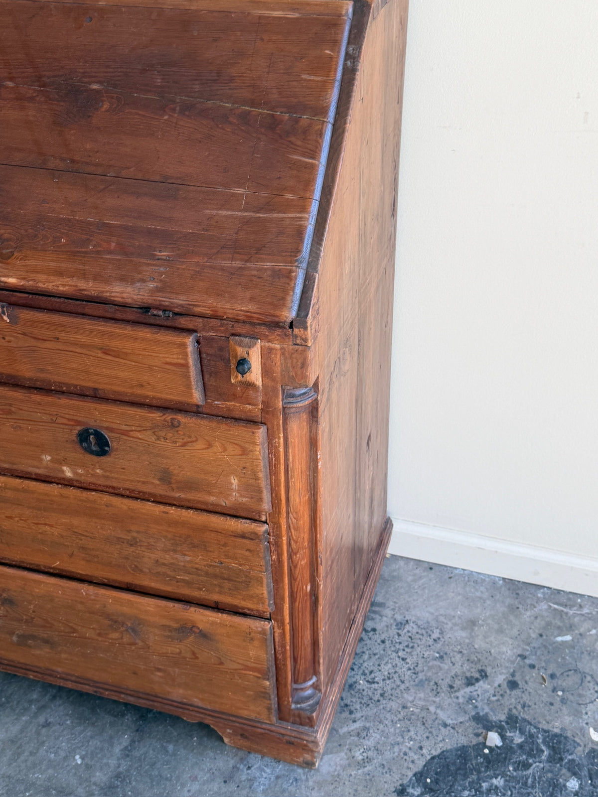 Swedish pine secretary dresser