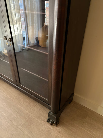 Empire mahogany display cabinet