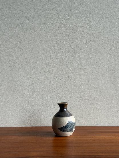 Hand-thrown fish vase