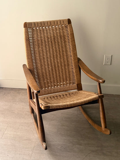 Maple twisted cord rocking chair