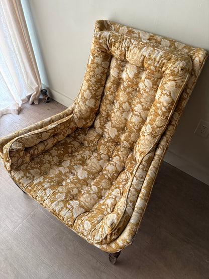 Floral upholstered directoire lounge chair