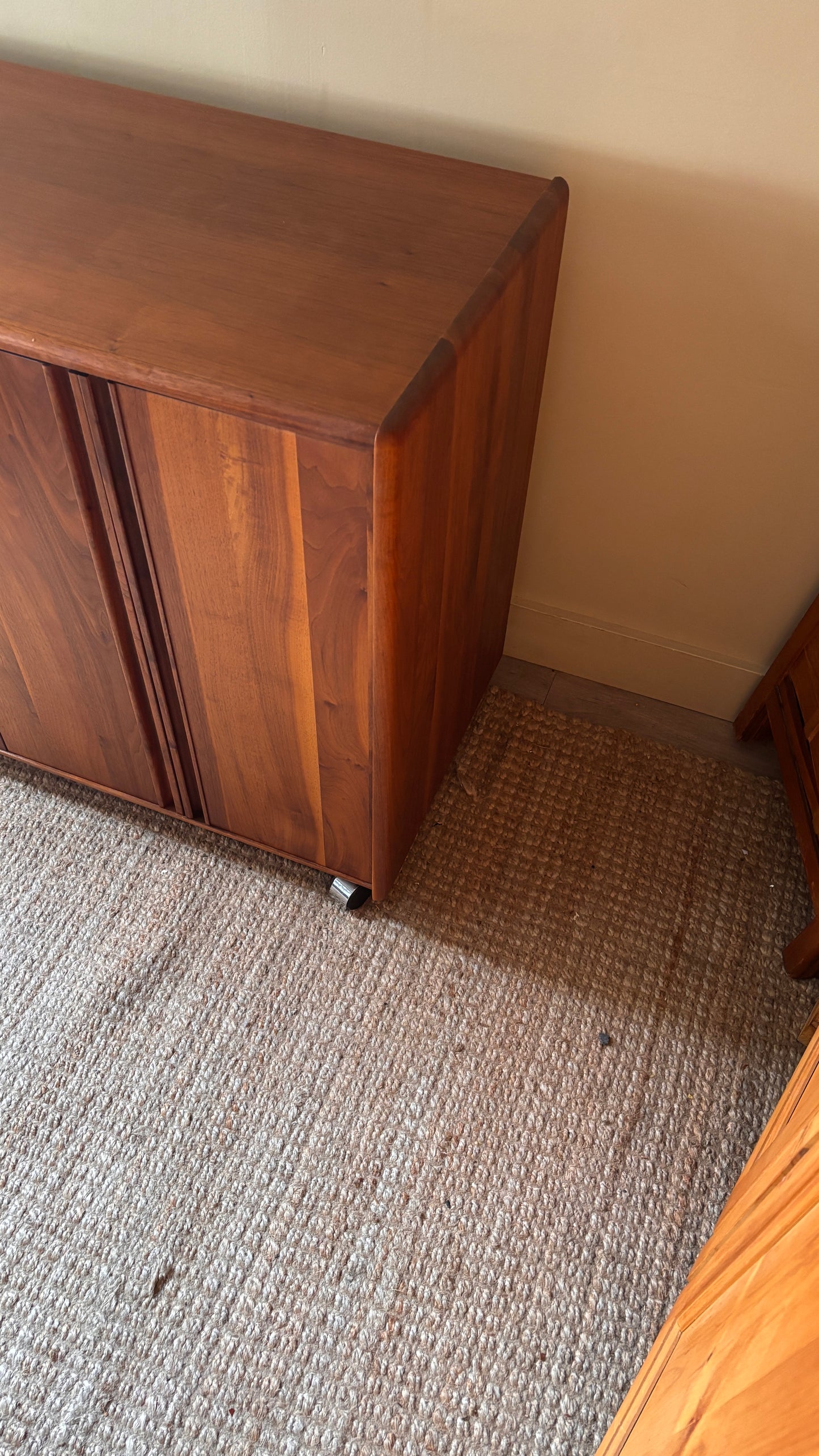 Walnut record cabinet