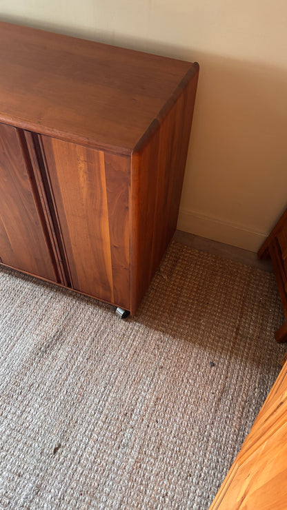 Walnut record cabinet