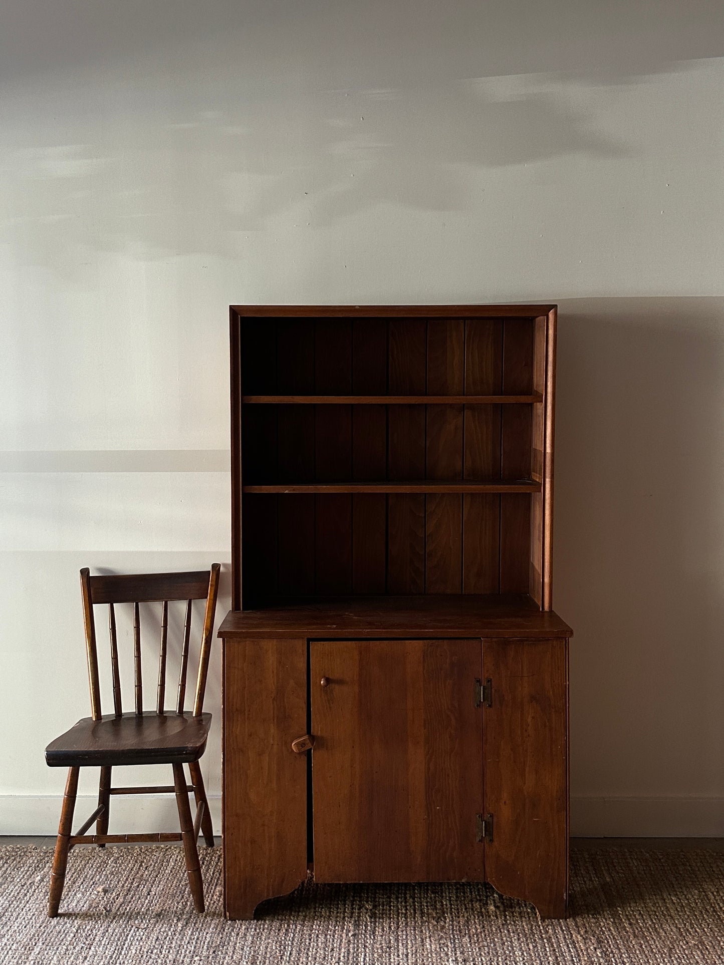 Pine stepback cupboard