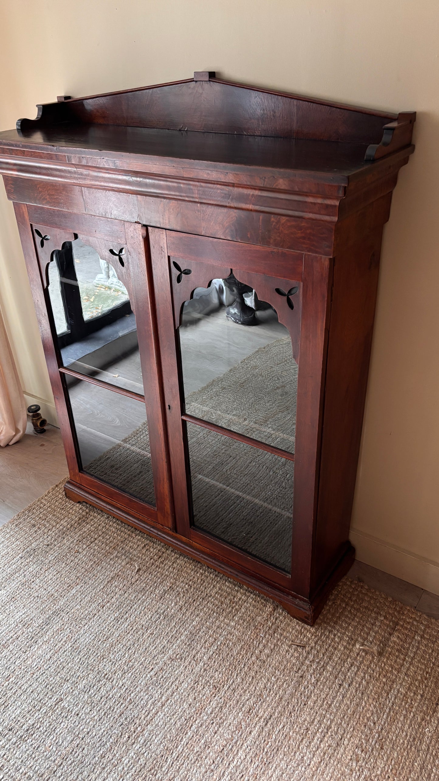 Walnut bookcase.