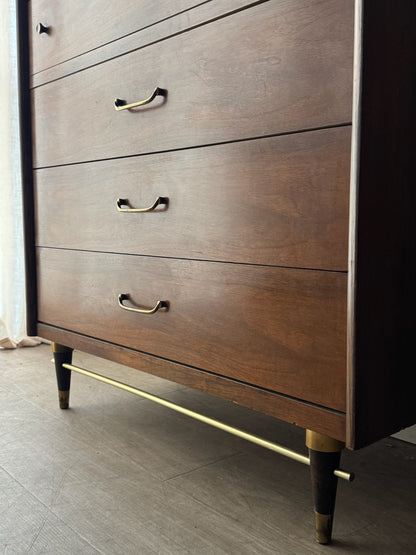 Walnut tallboy dresser