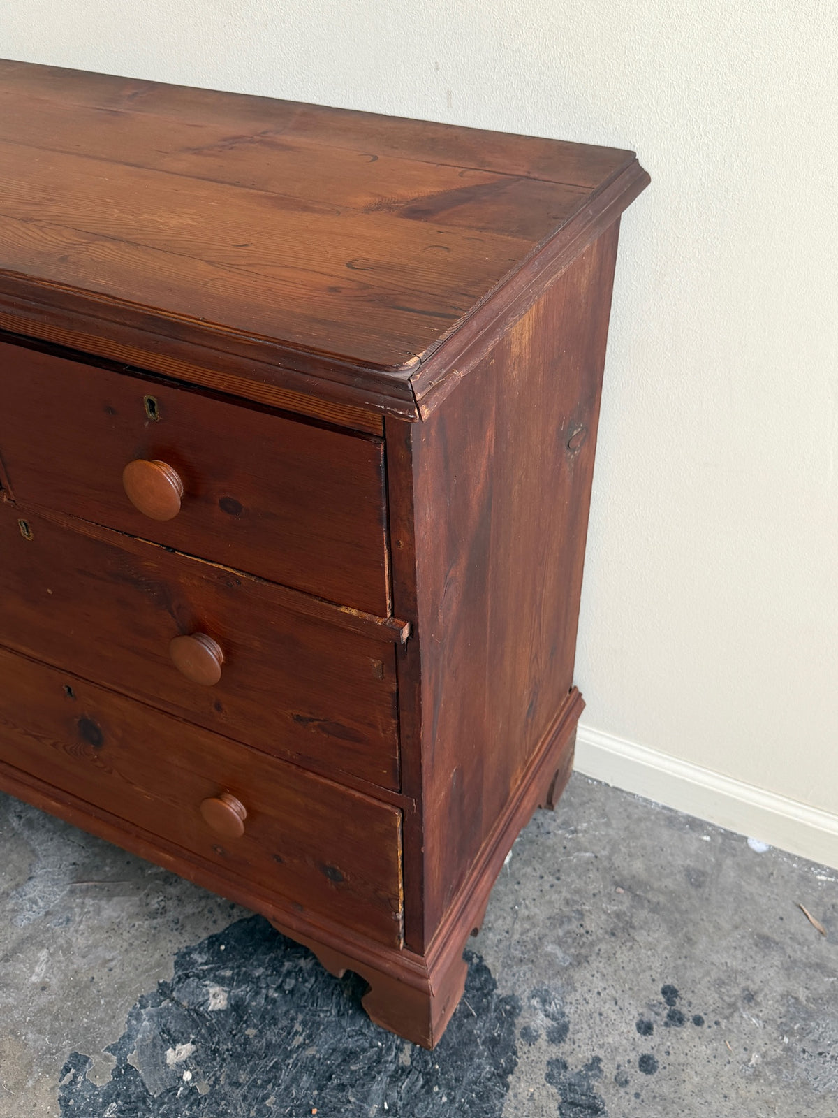 English stained pine dresser