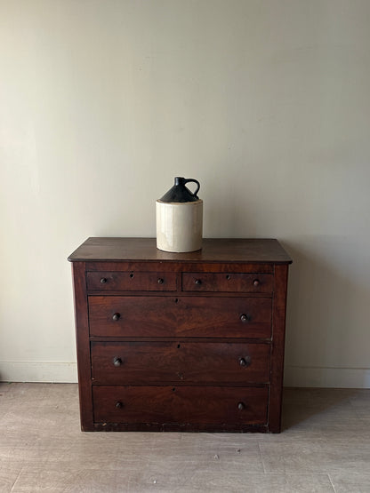 Dark pine 5 drawer dresser