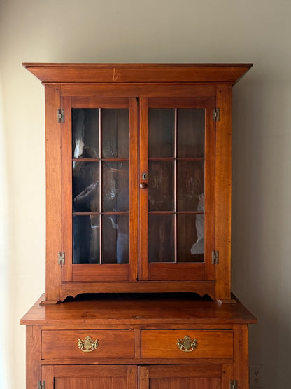 Pennsylvania Federal walnut two piece hutch