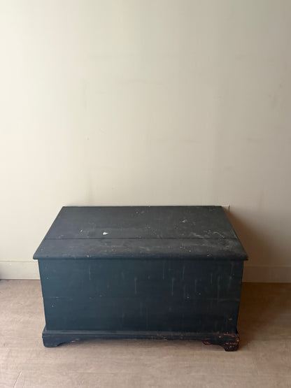 Green painted pine chest