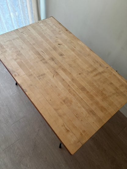 Butcher block & wrought iron table