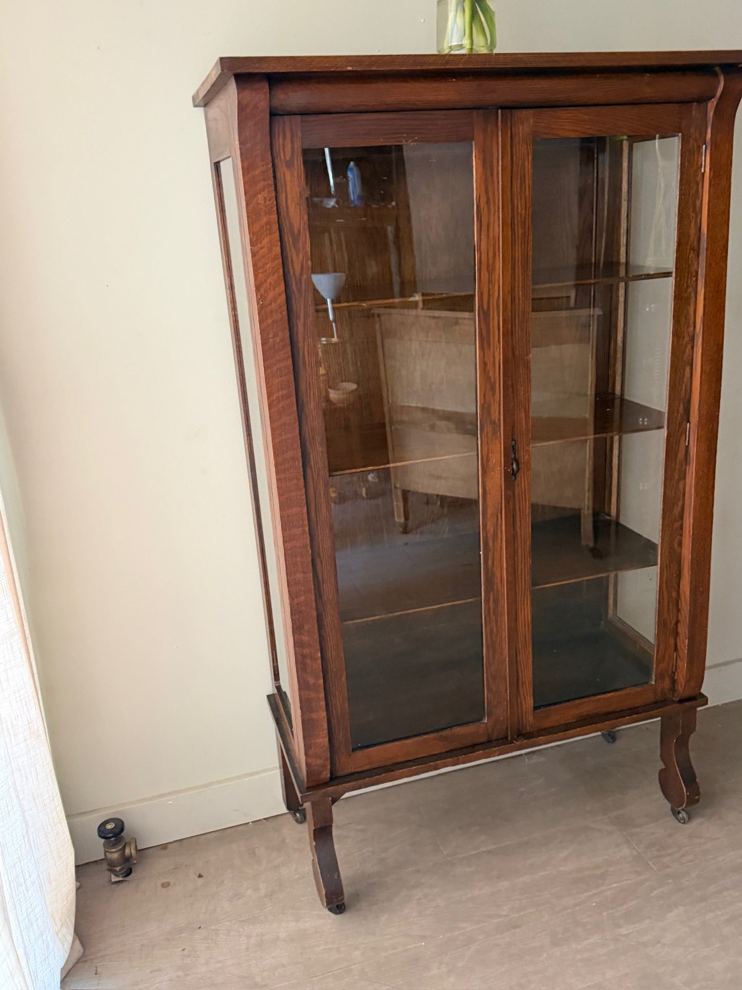 Oak display cabinet