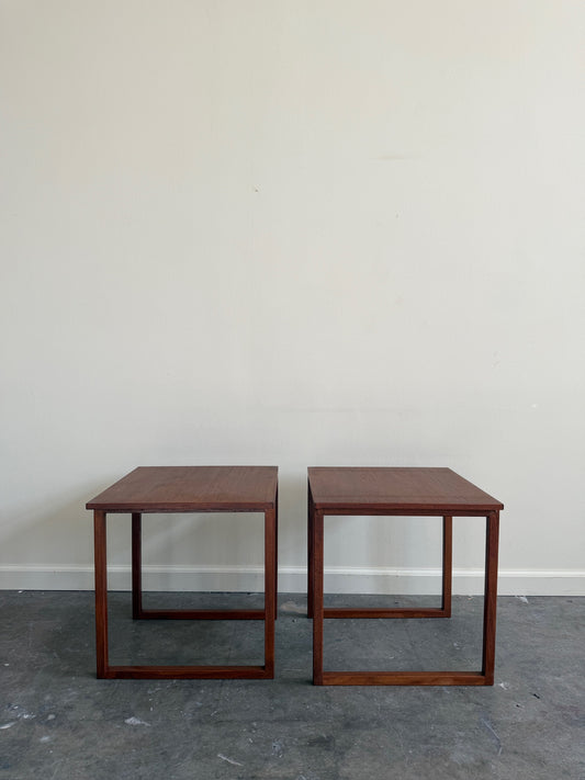 Walnut side tables. Sold individually.