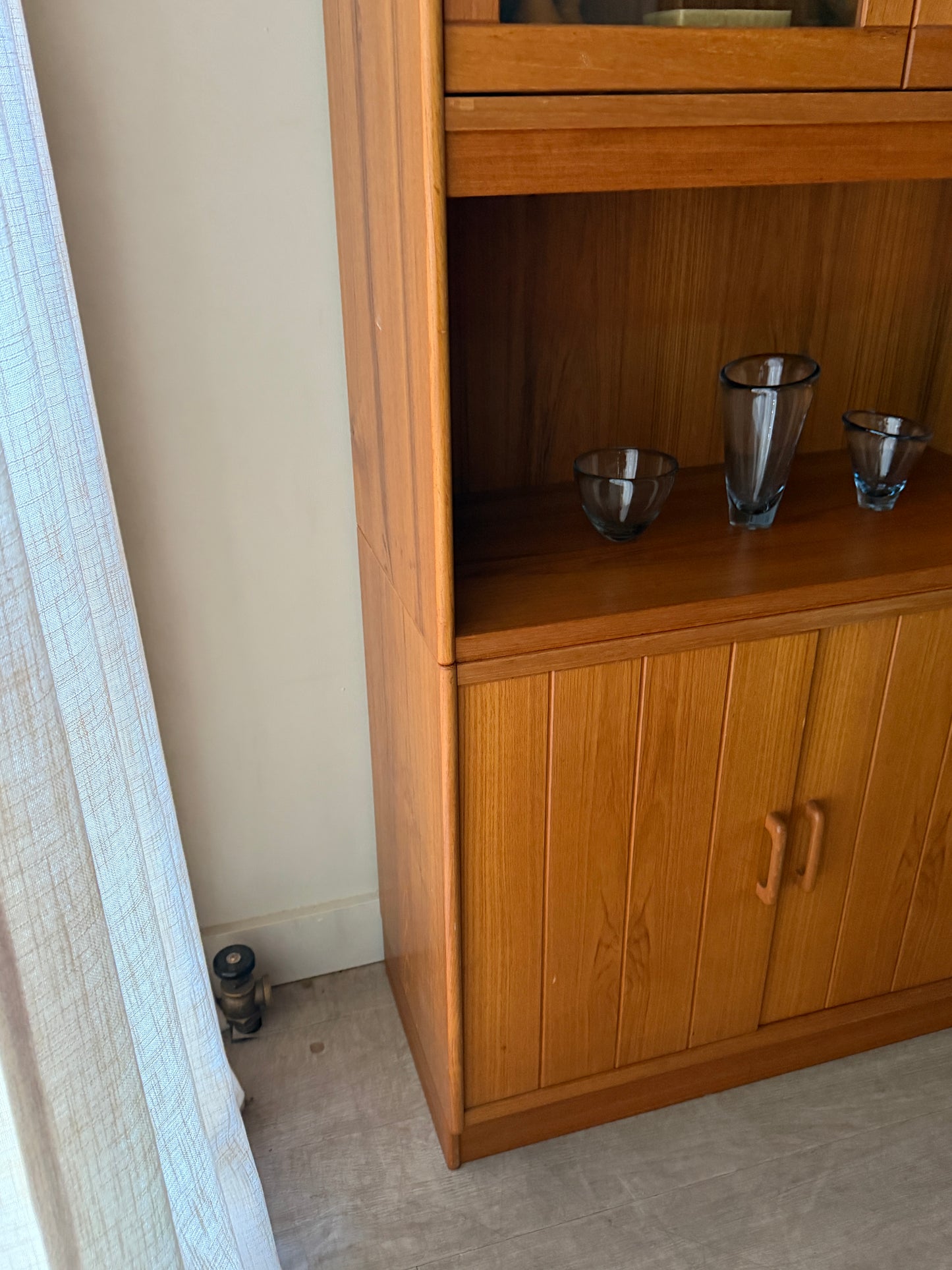 Danish teak two piece cabinet