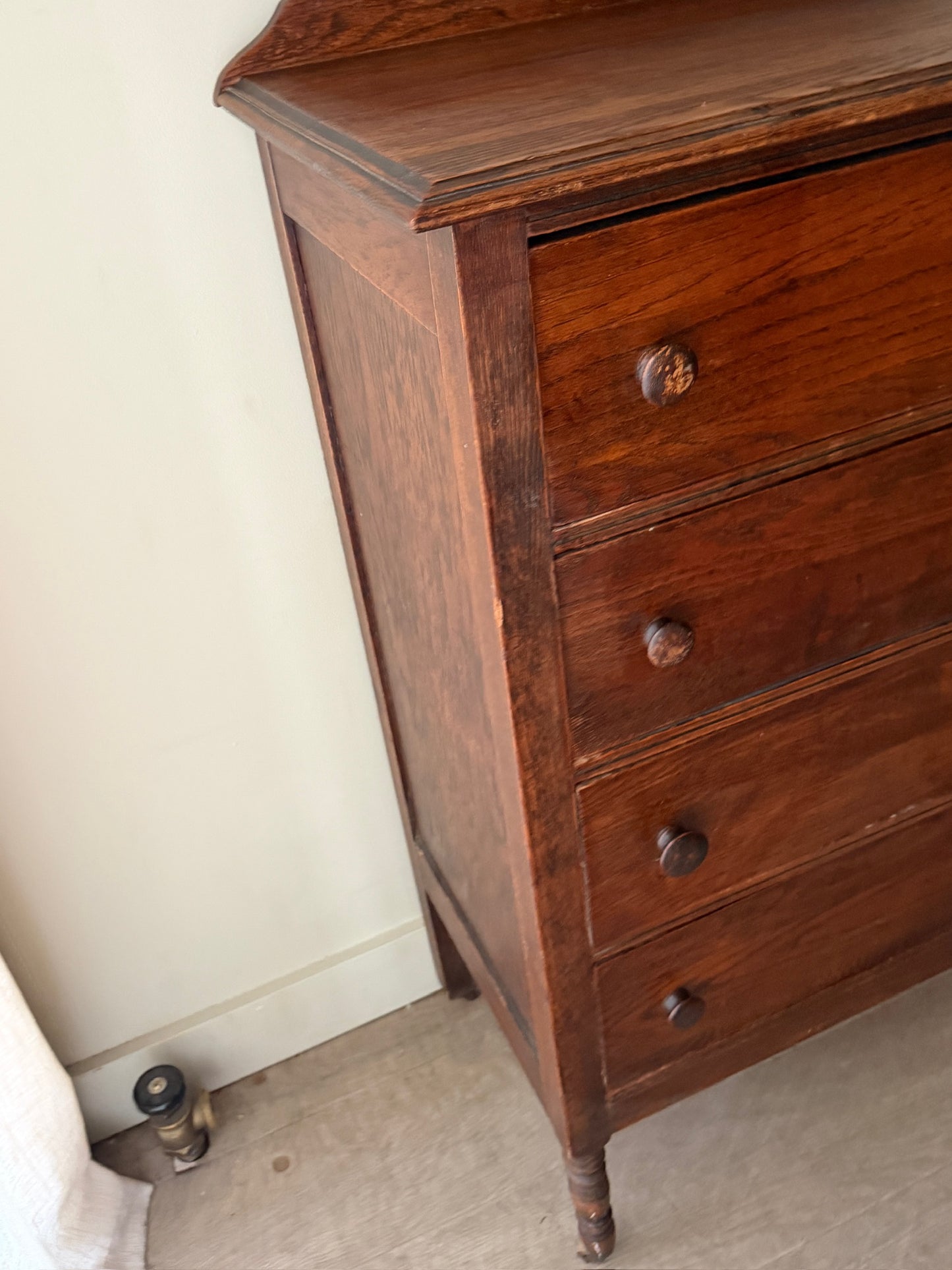 Golden oak tallboy dresser