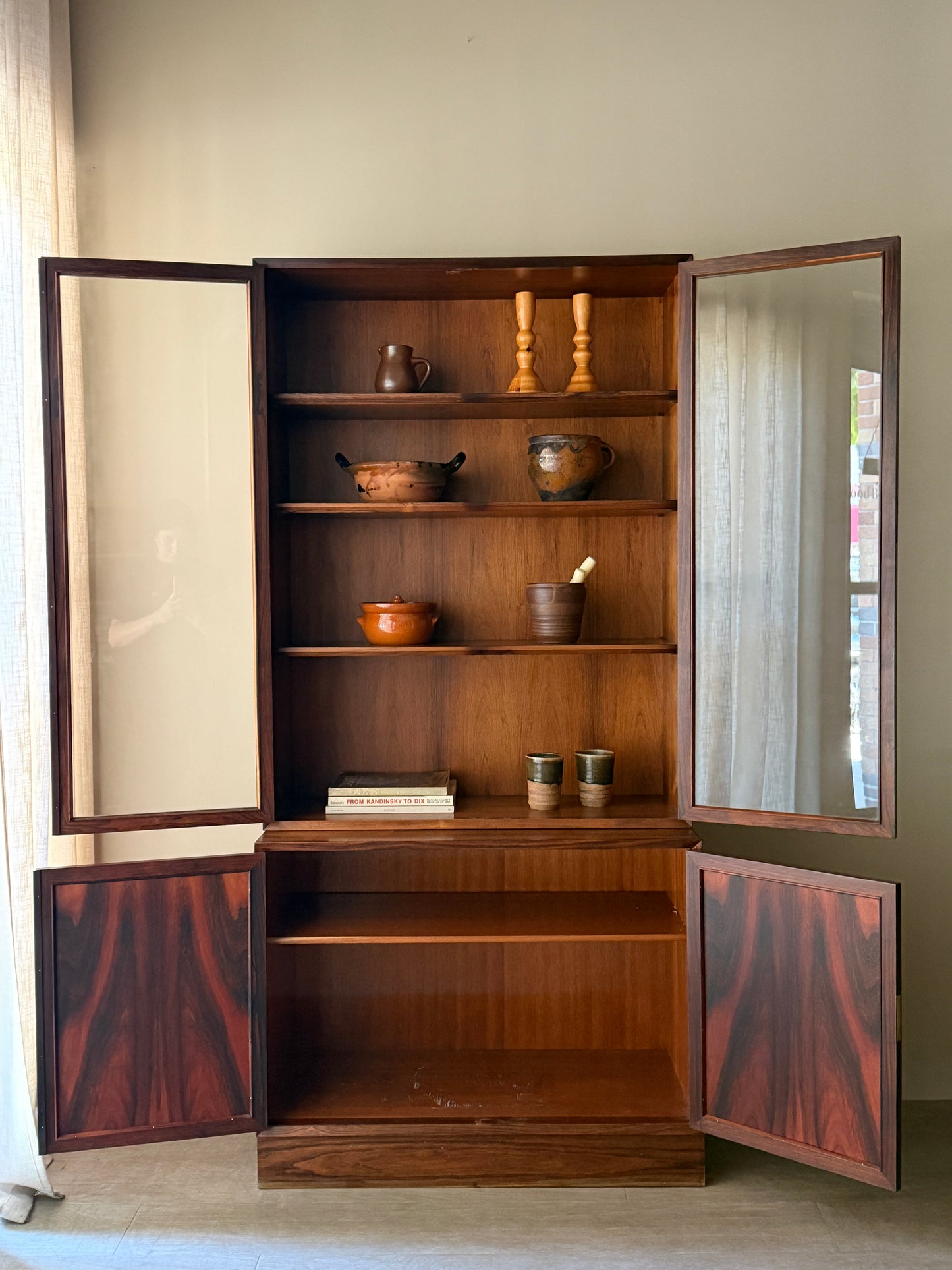 Lyby Mobler Danish rosewood two piece hutch