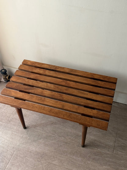 Slatted walnut coffee table