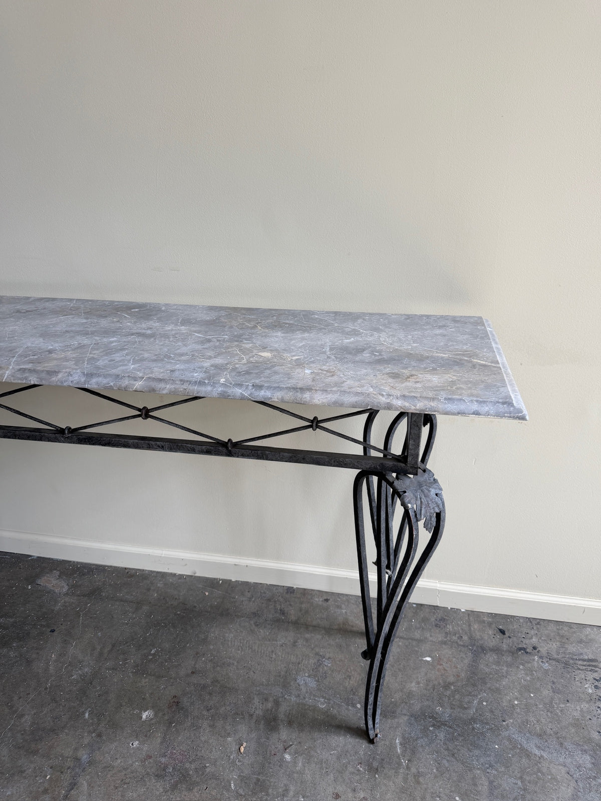 Marble top iron console table