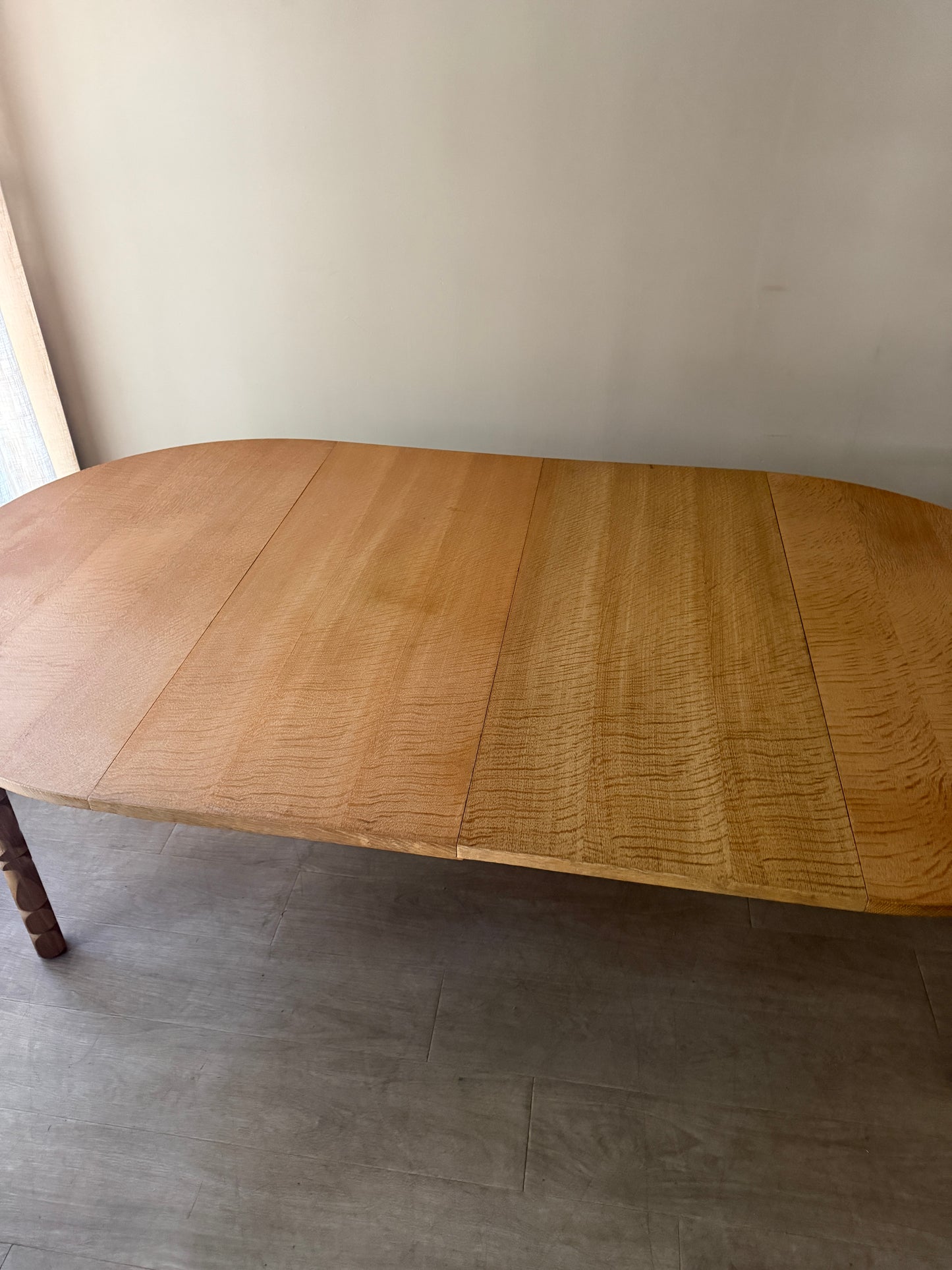 Danish oak dining table with extensions