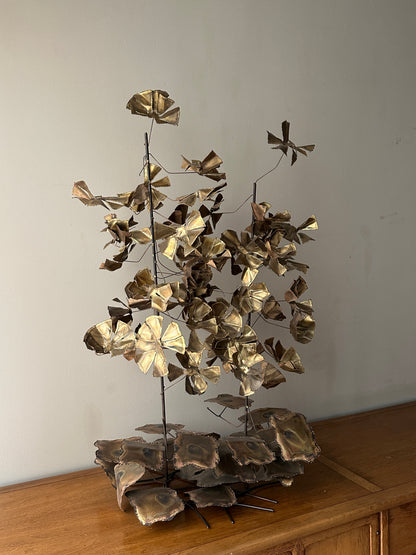 Bronze flower sculpture