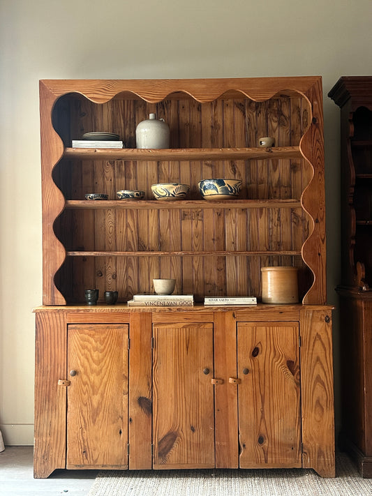 Two piece pine hutch