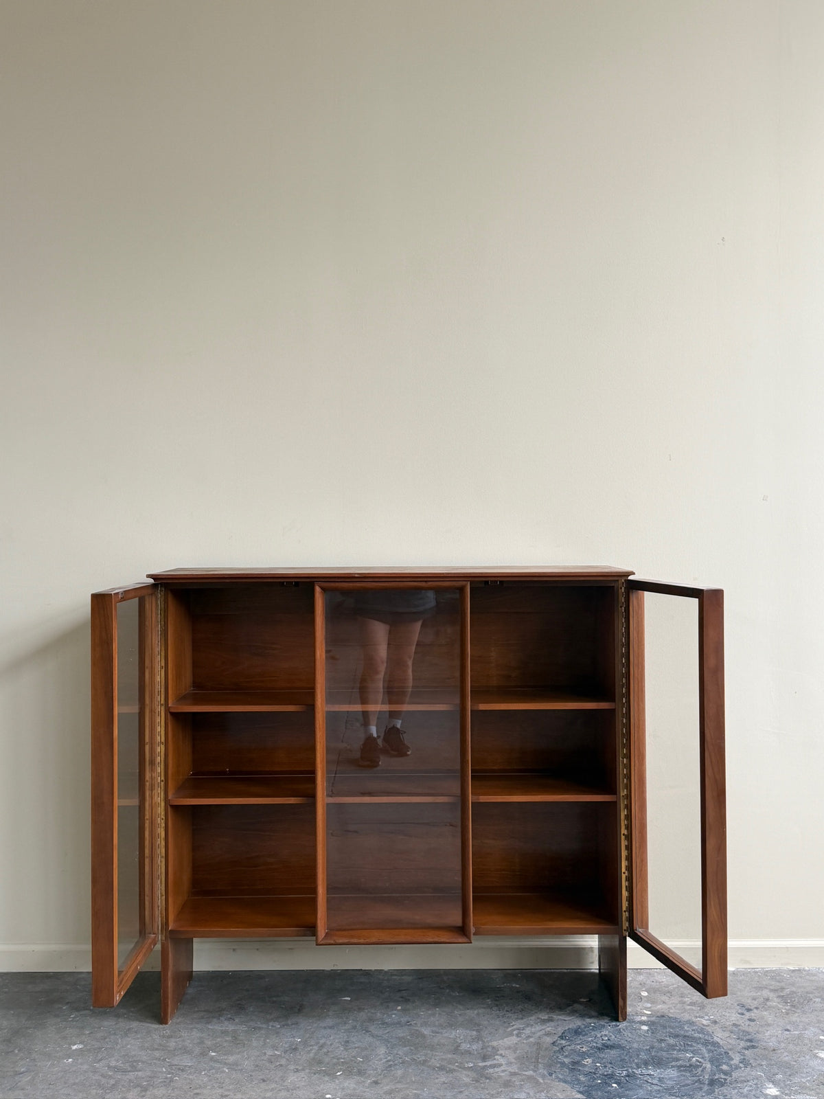 Walnut display cabinet