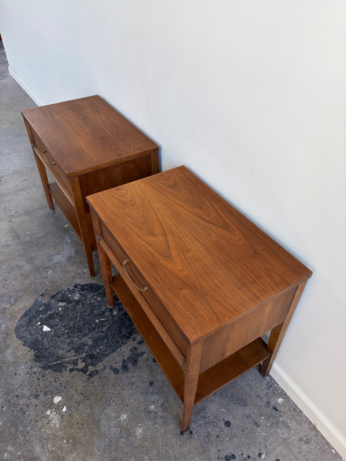Pair of Broyhill Walnut Nightstands