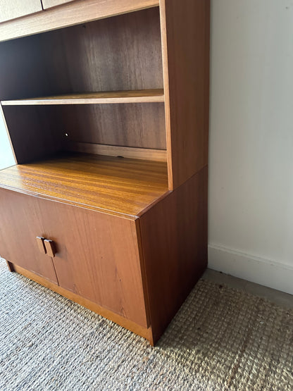 Danish two piece teak hutch