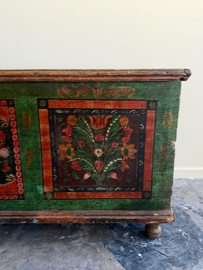Scandinavian painted pine dower chest